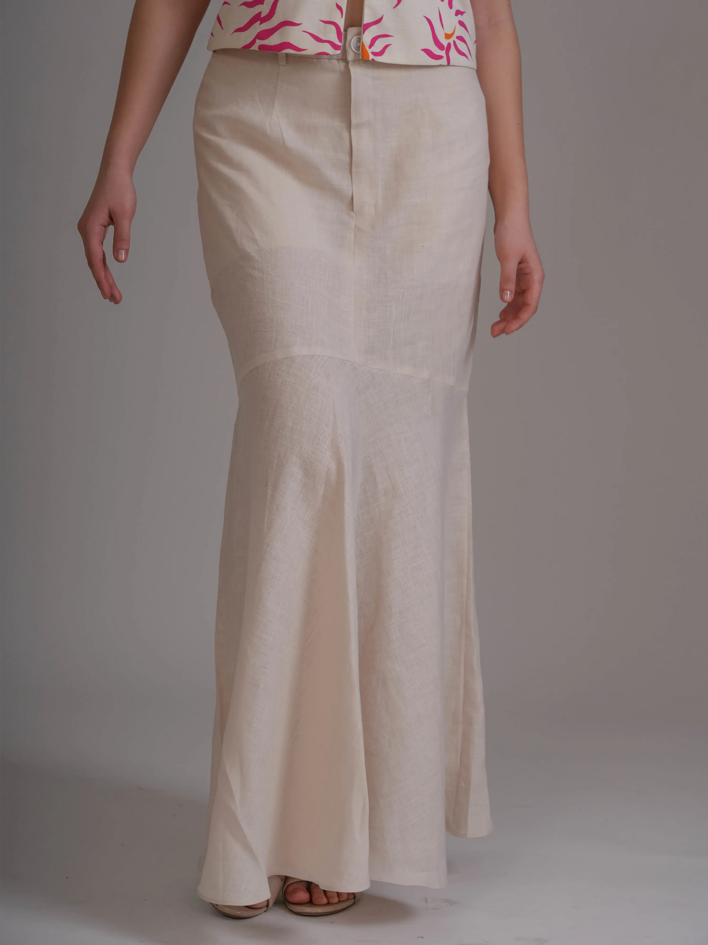Off White Flaired Skirt