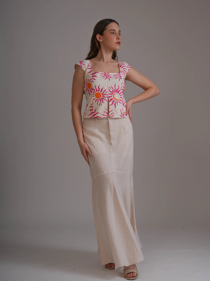 Off White Flaired Skirt
