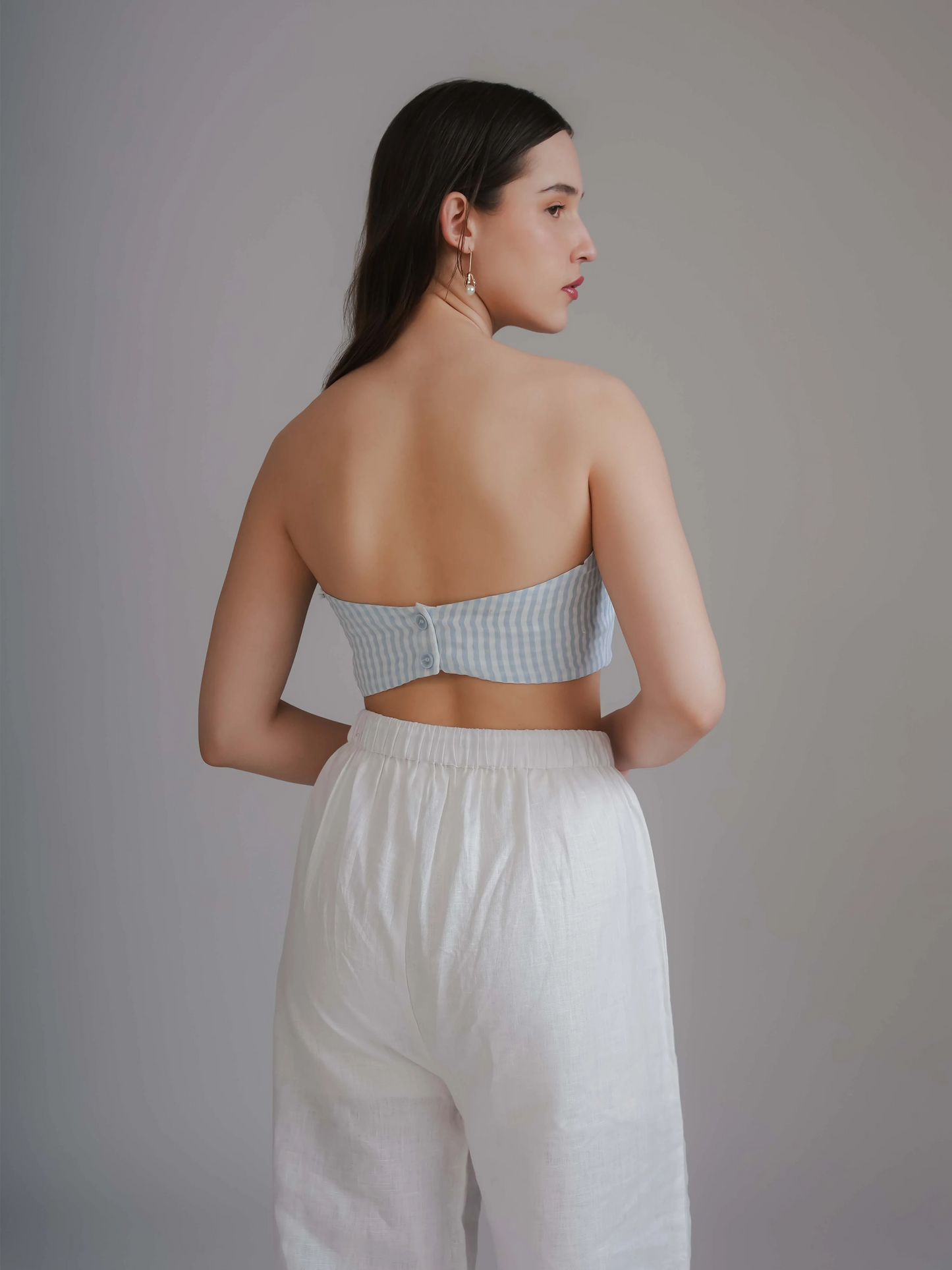 Ice Blue Chex Top