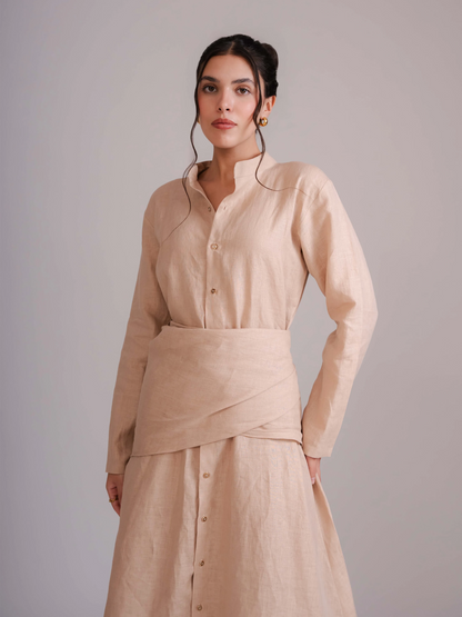 Stand Collar Long Dress