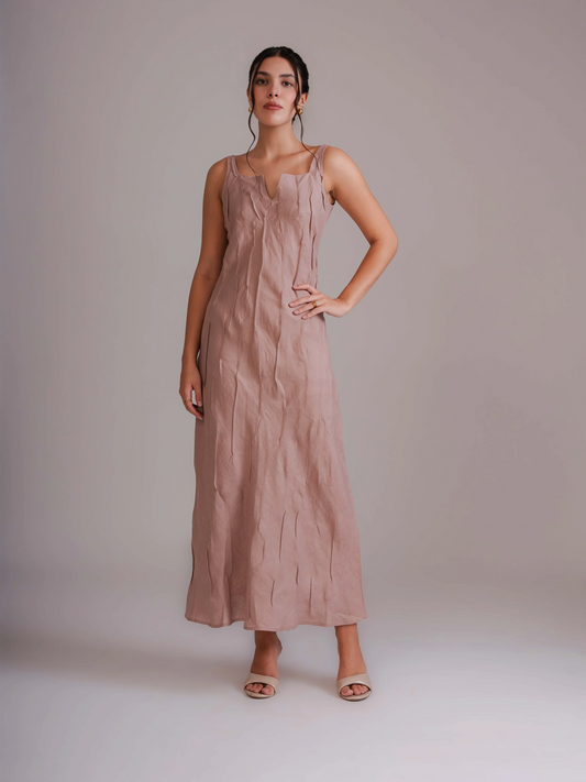 Dusty Pink Wavy Dress