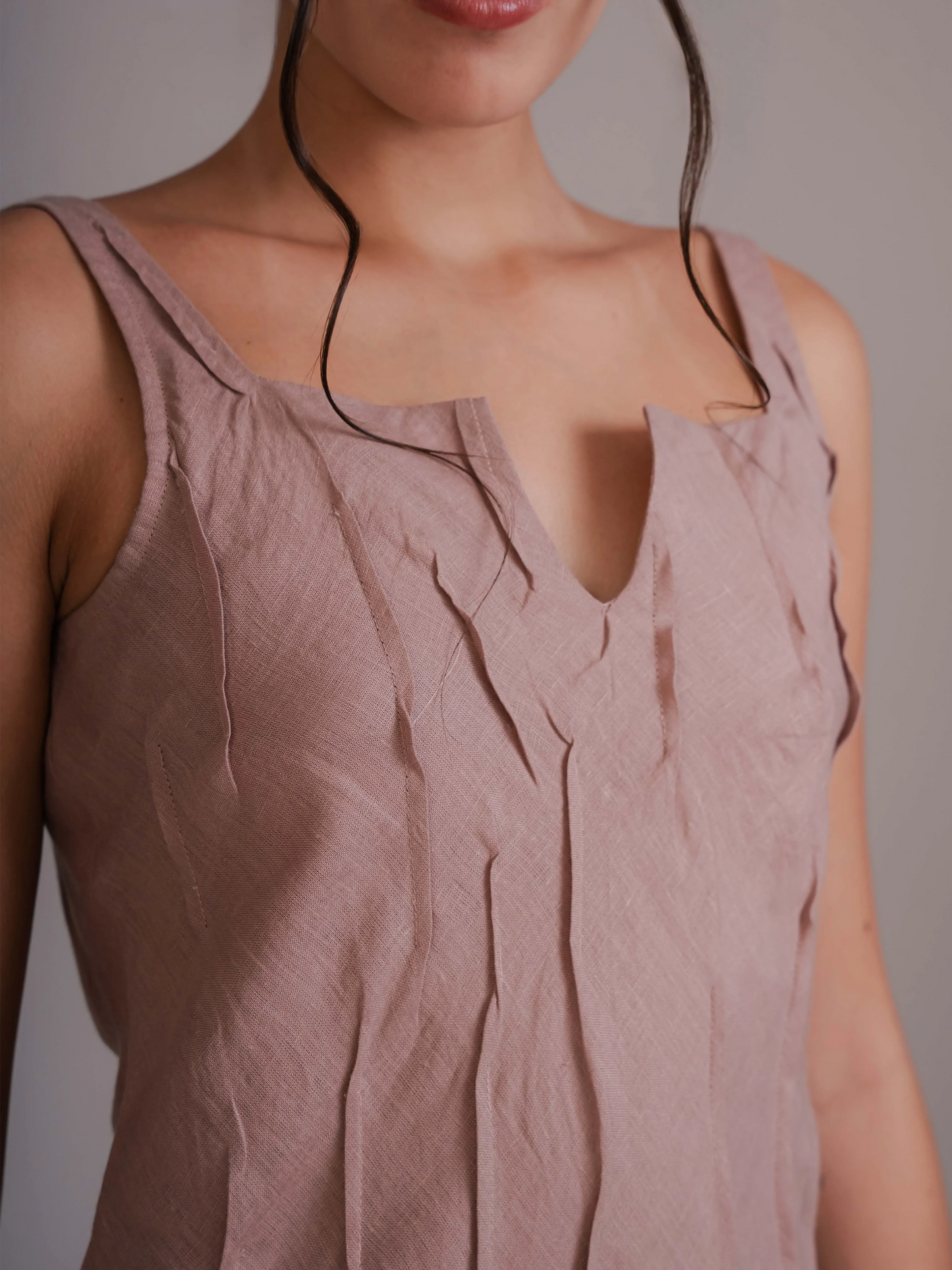 Dusty Pink Wavy Dress
