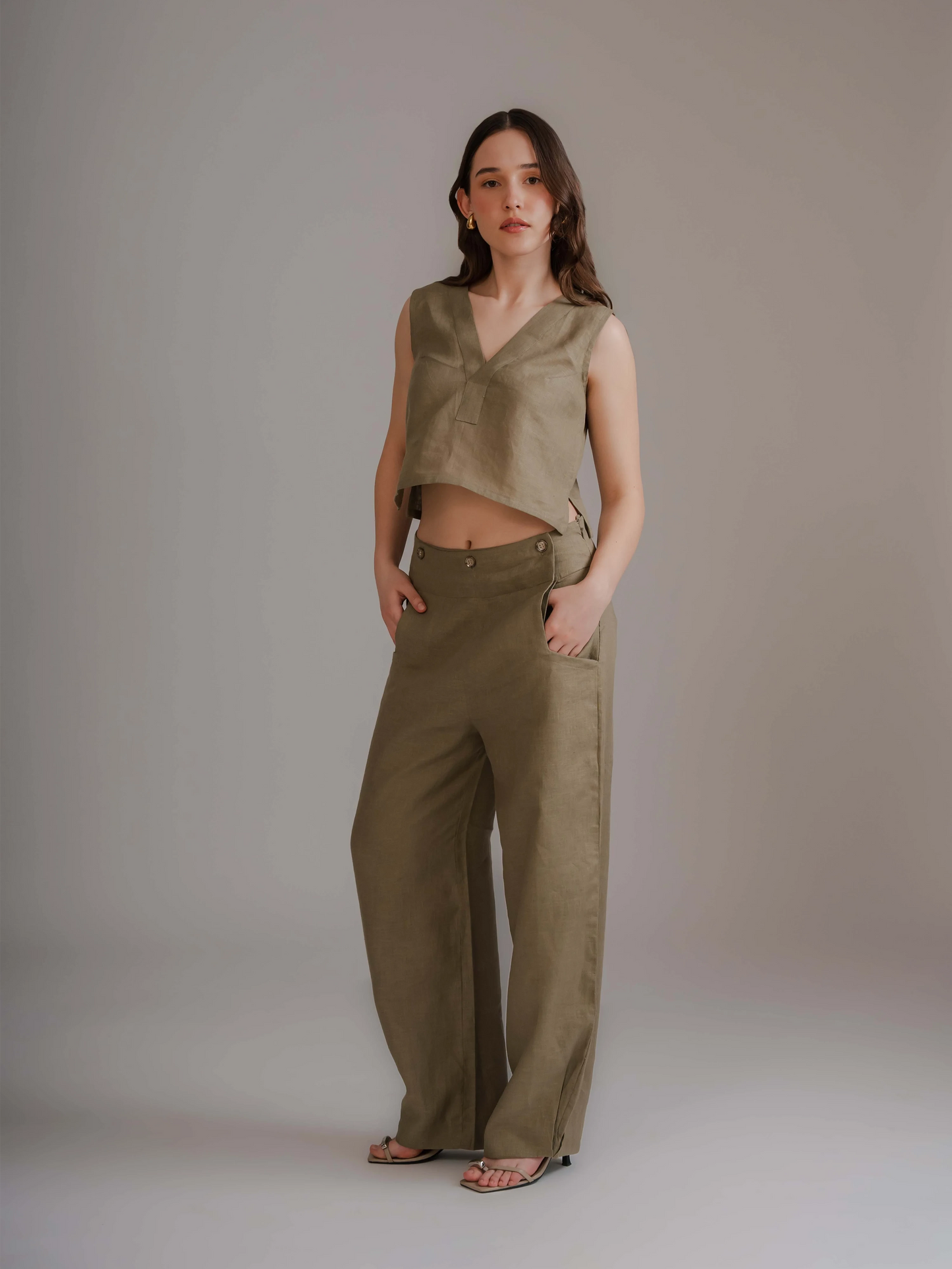Olive Sleeveless Co-Ord