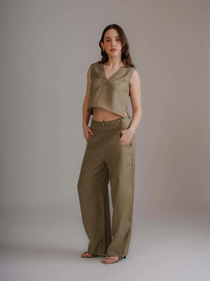 Olive Sleeveless Co-Ord