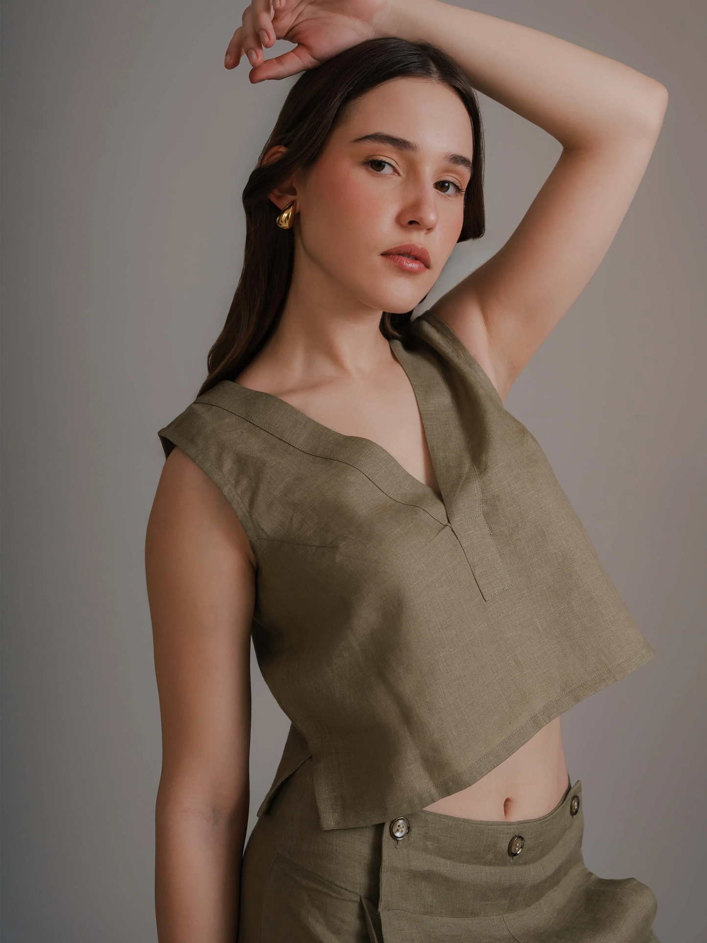 Olive Sleeveless Co-Ord