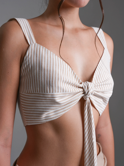 Striped Bustier Top