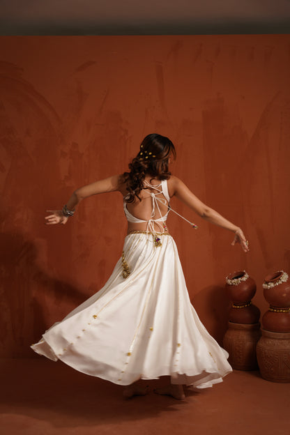 Ivory Glow Embroidered Navratri Lehenga Set