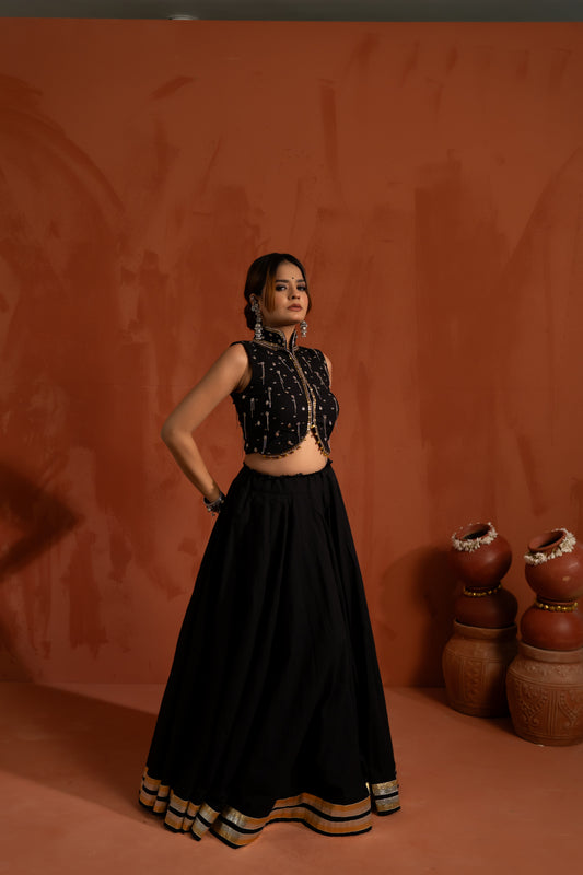 Midnight Black Navratri Chaniya Choli Set