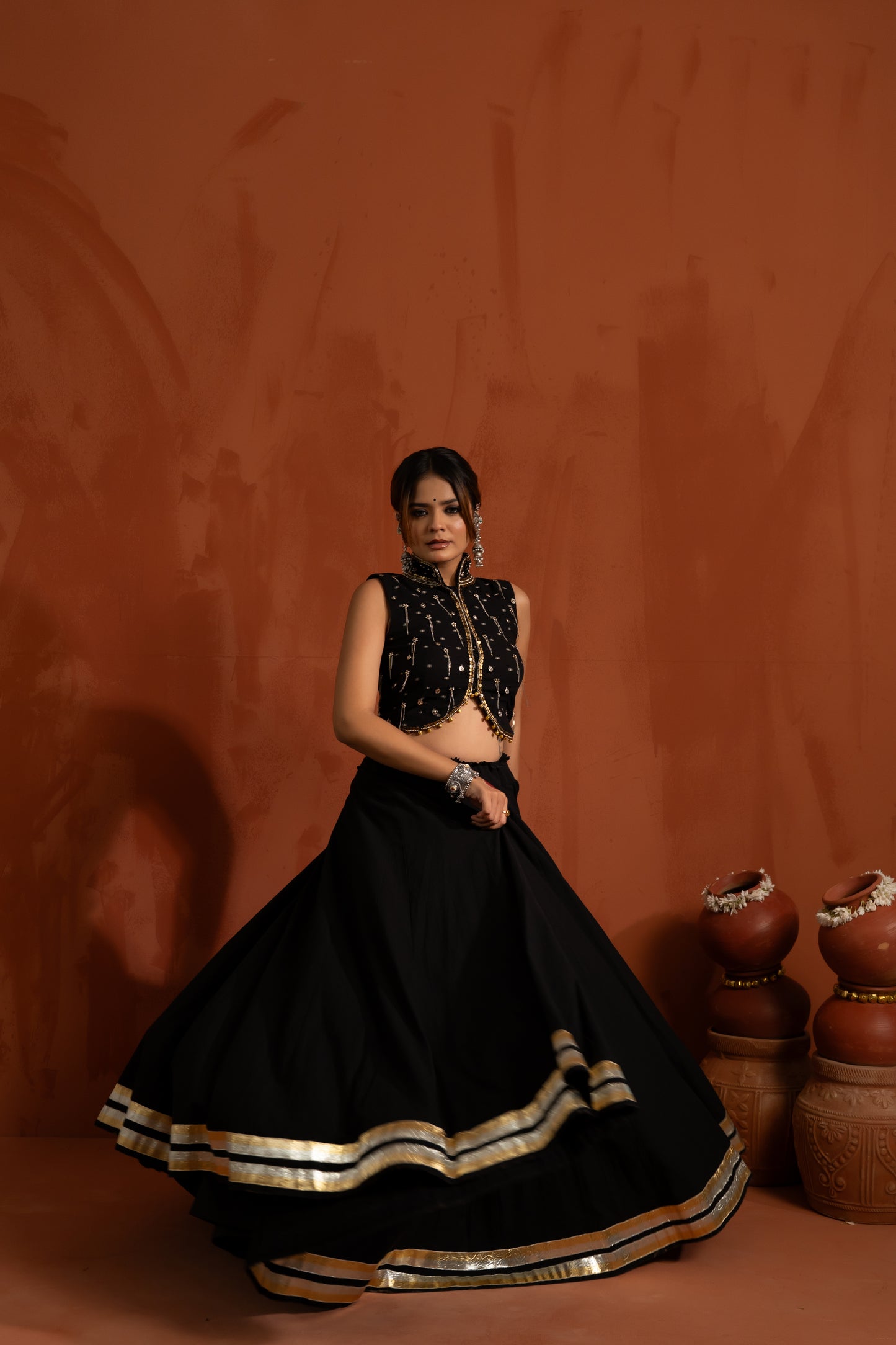 Midnight Black Navratri Chaniya Choli Set