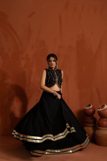 Midnight Black Navratri Chaniya Choli Set